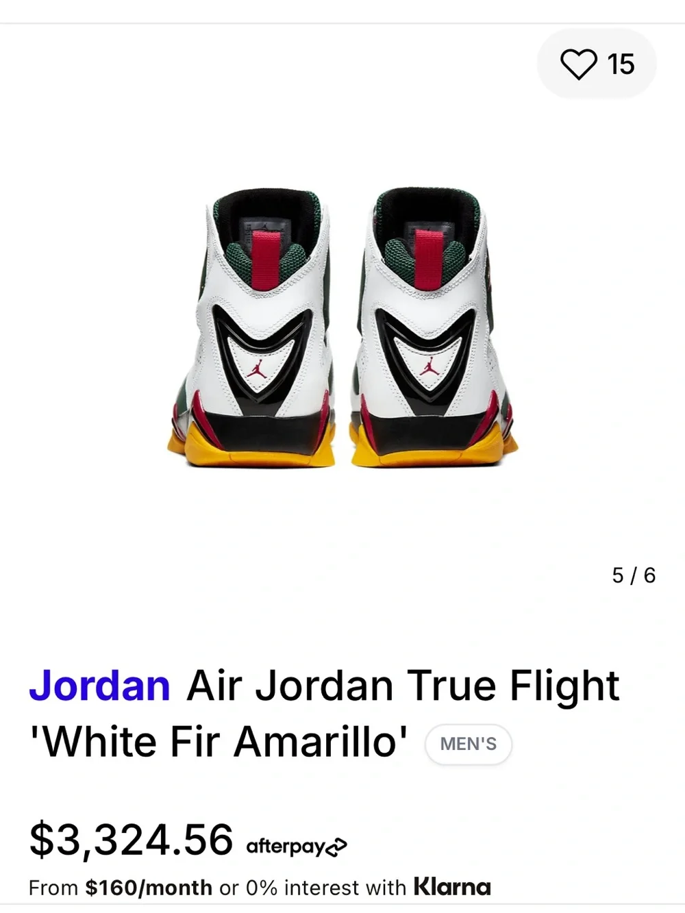 Air Jordan True Flight 'White Fir Amarillo